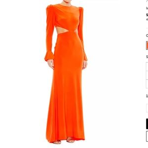 Mac Duggal Ieena Cut-Out Jersey A-Line Gown